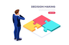 Person Choosing And Agree The Yes Select Option, Ok Decision To Confirm Choice For A Solution. Positive Fingers Out Of No Negative Symbol. Symbolic Flat Abstract Concept. Isometric Vector Illustration