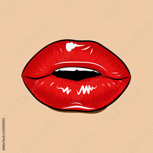 red lipstick drawing