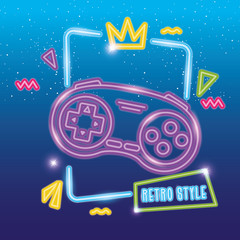 Sticker - control game nineties style neon light