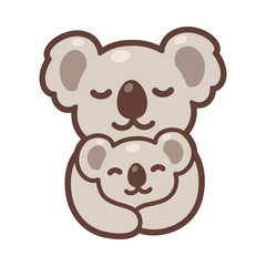 Wall Mural - koala mom and baby