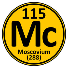 Wall Mural - Periodic table element moscovium icon.