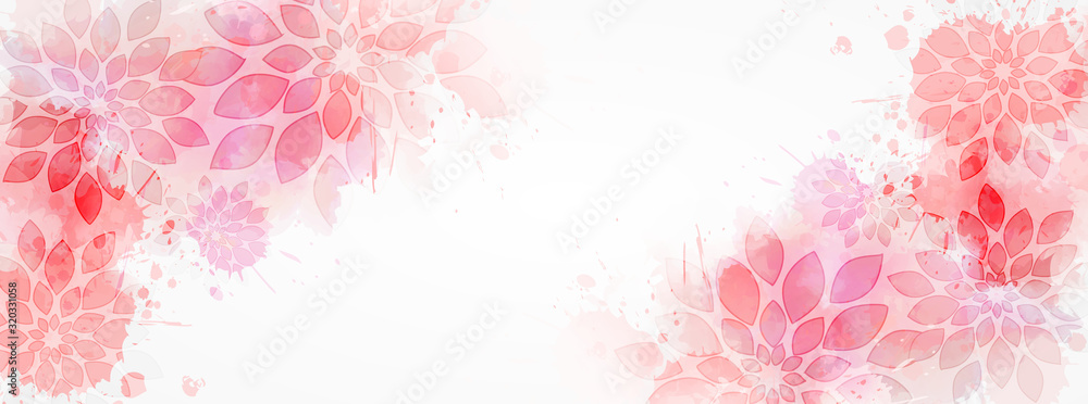 Abstract background with floral swirls - obrazy, fototapety, plakaty 
