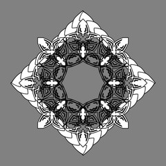 Poster - Abstract celtic mandala in monochrome colors