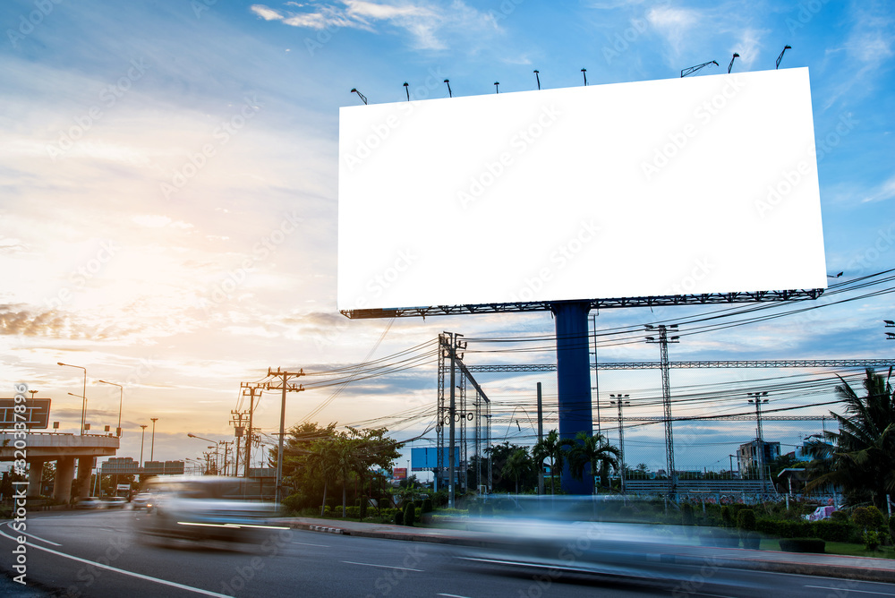 billboard blank for outdoor advertising poster or blank billboard for advertisement. - obrazy, fototapety, plakaty 