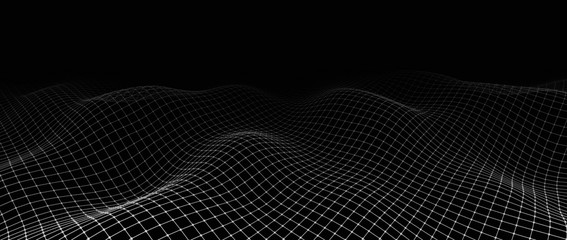 Leinwandbilder - Abstract background with a dynamic wave. A large amount of data. Vector illustration.