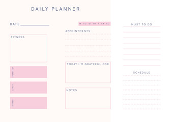  Planner sheet vector