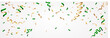 Ribbon and Bubble Party Green and Glod for New Year, Christmas , Brithday on vector design.
