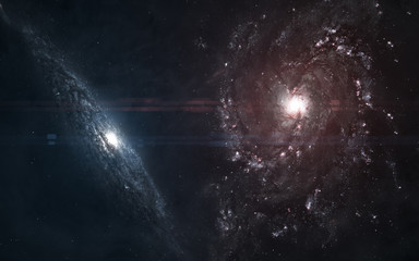 Wall Mural - red and blue galaxy. somewhere in deep space. science fiction. elements of this image furnished by n
