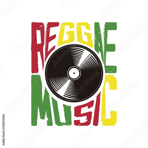 Fotomural reggae music vinyl vintage jamaica music