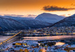 Norway . January 25, 2020 . Panoramic view of Tromso, Norway, Tromso in winter