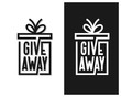 Giveaway word typography icon. Vector illustration.