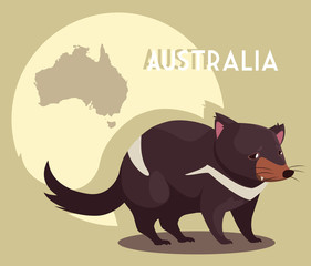 Poster - rodent with map of australia in the background