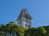 Fototapeta Paryż - Clock tower in Stone Town, Zanzibar, 