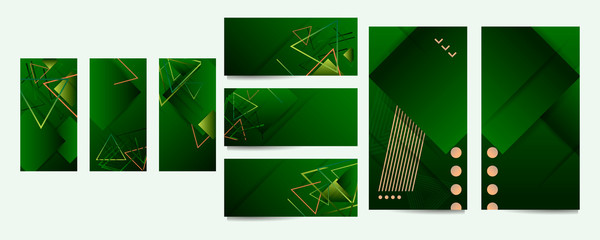 Wall Mural - Set of ecology baners summer of abstract green colors in chests. Modern flyer or banner concept