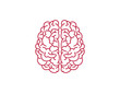 Brain icon. Left and right hemisphere of  brain vector web icon isolated on white background, EPS 10, top view	