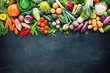 Leinwandbild Motiv Food background with assortment of fresh organic vegetables