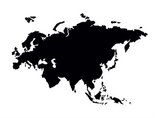 Poster - Eurasia. Continent with the contours of the countries. Vector drawing