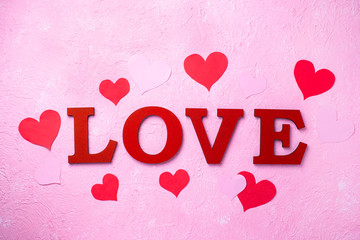 Poster - Valentines Day background with letters LOVE