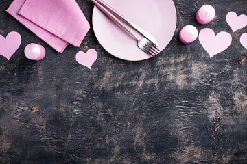 Poster - Valentines Day pink table setting