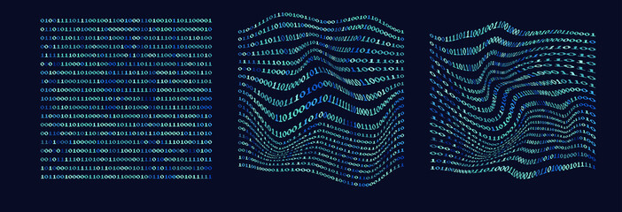 Aufkleber - Set of matrices with binary code. Concept illustration for Artificial Intelligence, Big Data and Machine Learning technologies.