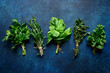 © lilechka75 - Bunchs of variety fresh aromatic herbs. Top view with copy space.