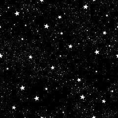 Seamless pattern with stars. Hand drawn stars texture. Night starry sky.