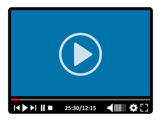 Fototapete - Video player. Multimedia player social media. Video player interface template for web and mobile apps – vector for stock