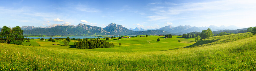 panorama of rural bavaria, allgäu, germany