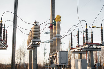 Electrical substation equipment. Transformers, disconnectors. Power engineering