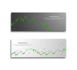 Wall Mural - business banner with stock market or forex trading graph.vector illustration