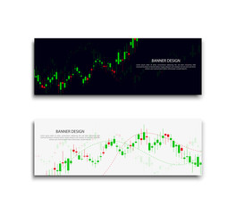 Wall Mural - business banner with stock market or forex trading graph.vector illustration
