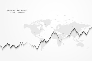 Canvas Print - stock market graph or forex trading chart for business and financial concepts, reports and investmen