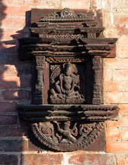 Carved wooden window, Durbar square, Patan, Kathmandu