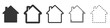House vector icons. Set of black houses symbols
