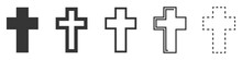 Set Of Christian Cross Vector Icons Isolated.