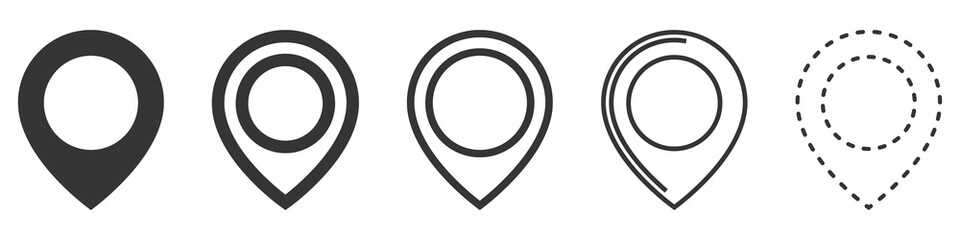 Wall Mural - set of location icons in flat style. vector icons.