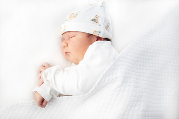 Wall Mural - Newborn adorable one week baby boy sleeping