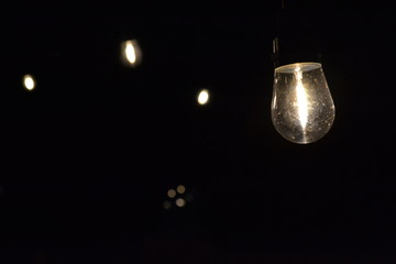 lamp on black background