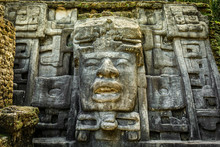 Lamanai Archaeological Reserve Mayan Mask Temple In Belize