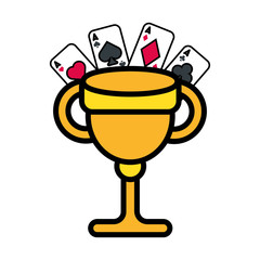 Poster - trophy cup award and casino cards