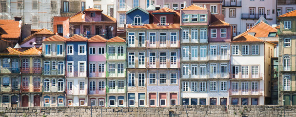 Panoramic View Of Porto Oporto Typical Old Houses