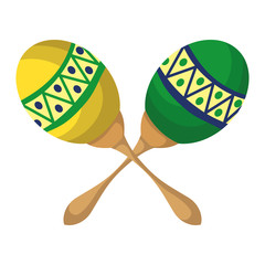 Canvas Print - tropical maracas instrument musical icon