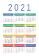 © Ramziia - Calendar 2021 year. Vector kid's pocket or wall calender template. Simple design. Week starts on Sunday