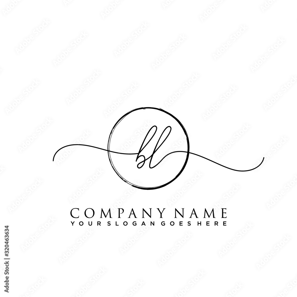 Initial letter BL Signature handwriting Logo Vector Stock Vector ...
