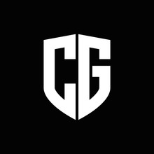 CG Logo Monogram With Shield Shape Design Template