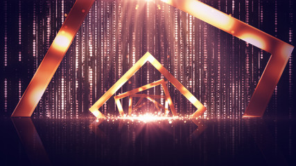 Wall Mural - Award Stage Background.Gold Background.