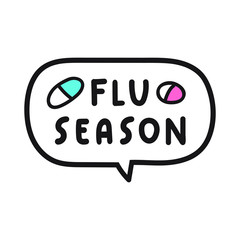 Flu season. Medical concept. Vector banner illustration on white background.