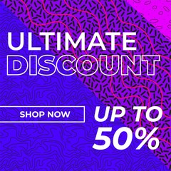 Sale discount all items banner template design, end of trendy special poster. Vector illustration