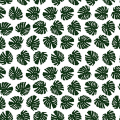 Poster - Beautiful pattern with tropical leaves for textile design. Modern palm seamless pattern. Modern wallpaper. Beautiful floral texture. Jungle vector floral template. Summer nature print. Tropical leaves