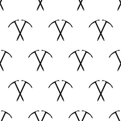 Wall Mural - Ice Axe Icon Seamless Pattern, Multi-Purpose Hiking And Climbing Tool